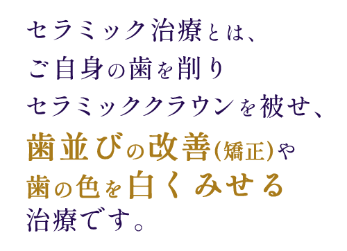 歯並びの改善や歯の色を白くみせる治療です